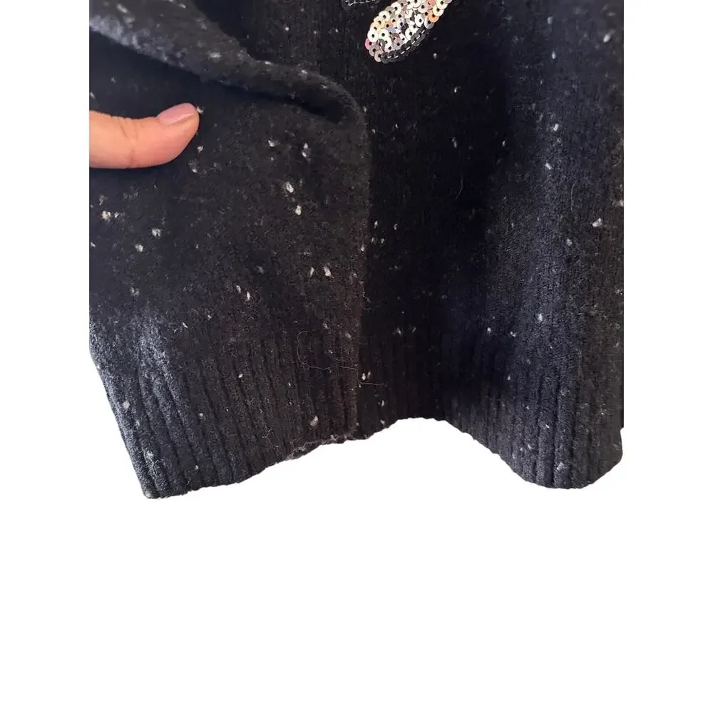 Karen Scott Black Reindeer Christmas Sweater Women Sz XL